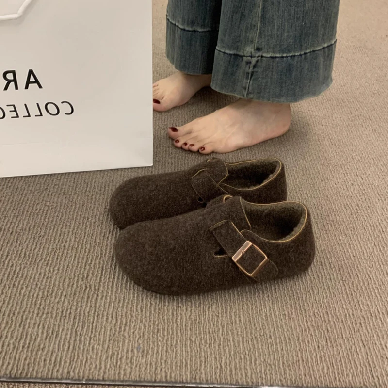 Damen Filz Clogs mit modischem Riemchen und bequemem Fußbett Heidi Mode - Image 4