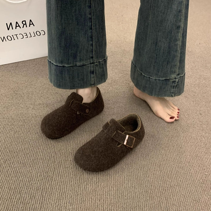 Damen Filz Clogs mit modischem Riemchen und bequemem Fußbett Heidi Mode - Image 5