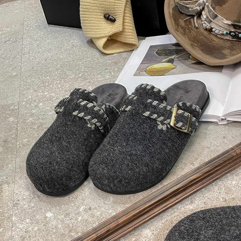 Damen Filzclogs mit modischer Schnallenverzierung und kuscheligem Innenfutter Heidi Mode - Image 3