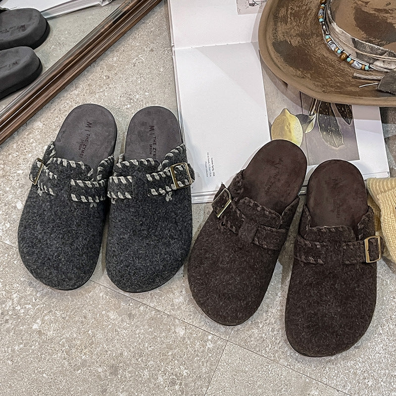 Damen Filzclogs mit modischer Schnallenverzierung und kuscheligem Innenfutter Heidi Mode - Image 4