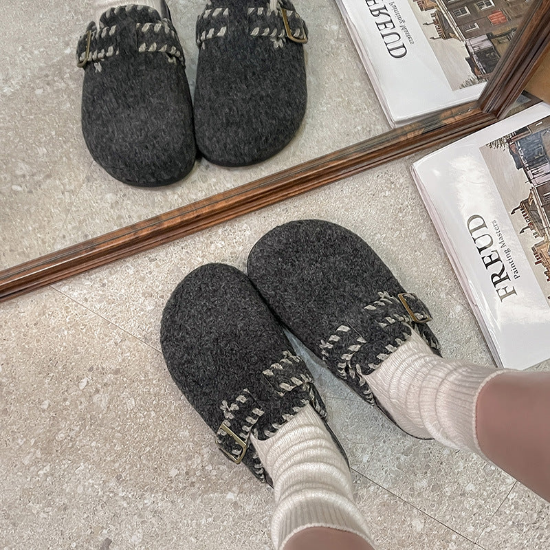 Damen Filzclogs mit modischer Schnallenverzierung und kuscheligem Innenfutter Heidi Mode - Image 7