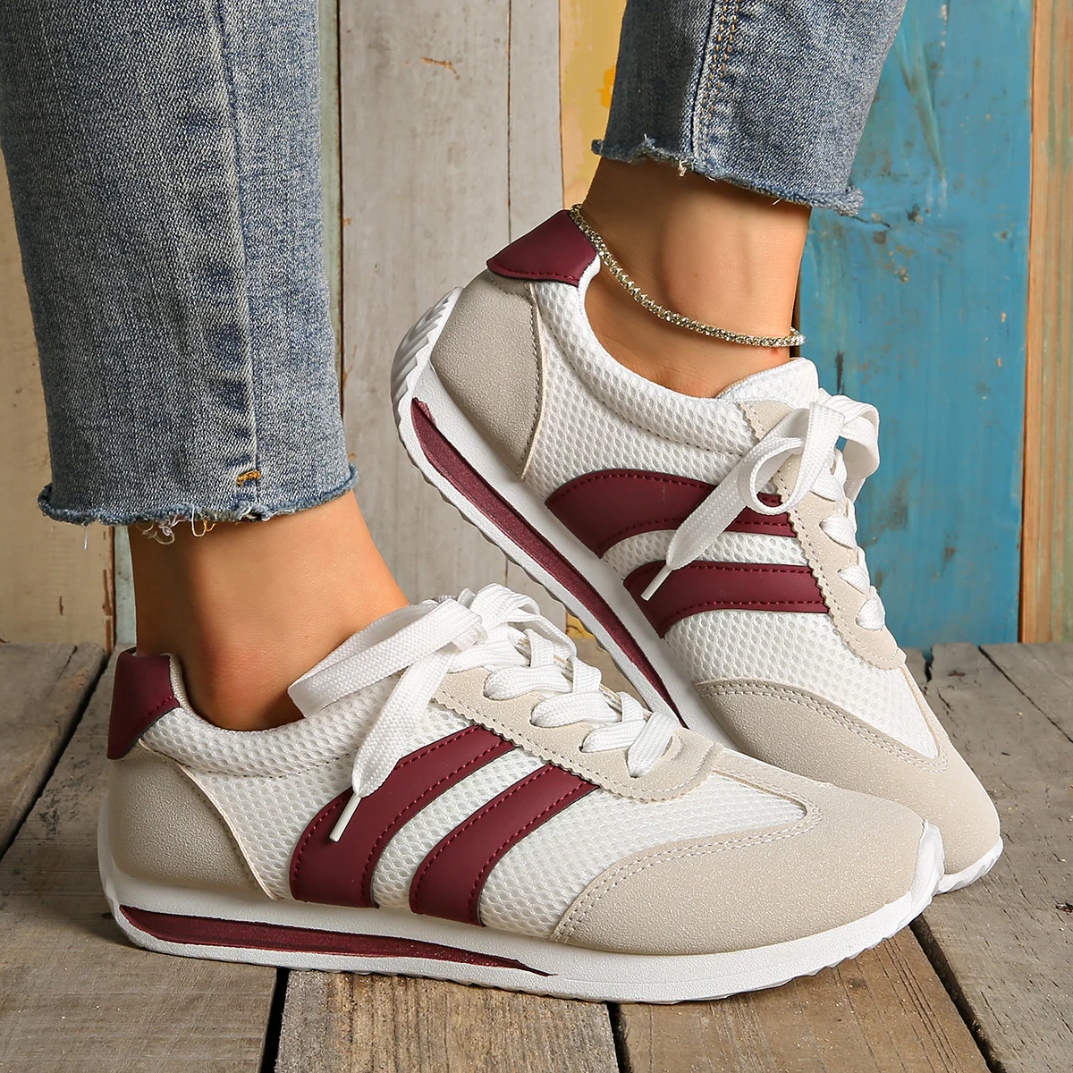 Damen Fitness Sneakers mit atmungsaktivem Mesh-Obermaterial und bequemer Dämpfung Heidi Mode - Image 2
