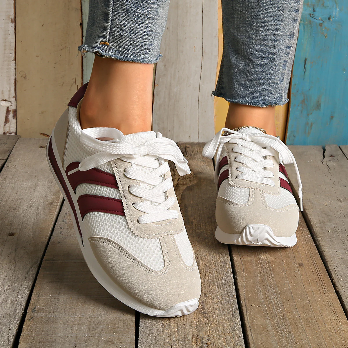 Damen Fitness Sneakers mit atmungsaktivem Mesh-Obermaterial und bequemer Dämpfung Heidi Mode - Image 3