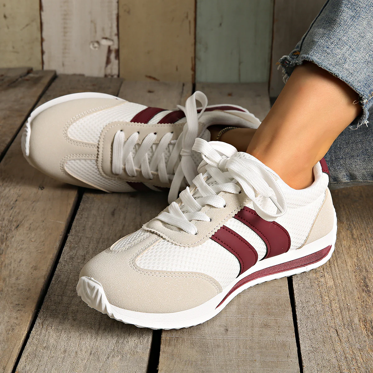 Damen Fitness Sneakers mit atmungsaktivem Mesh-Obermaterial und bequemer Dämpfung Heidi Mode - Image 4