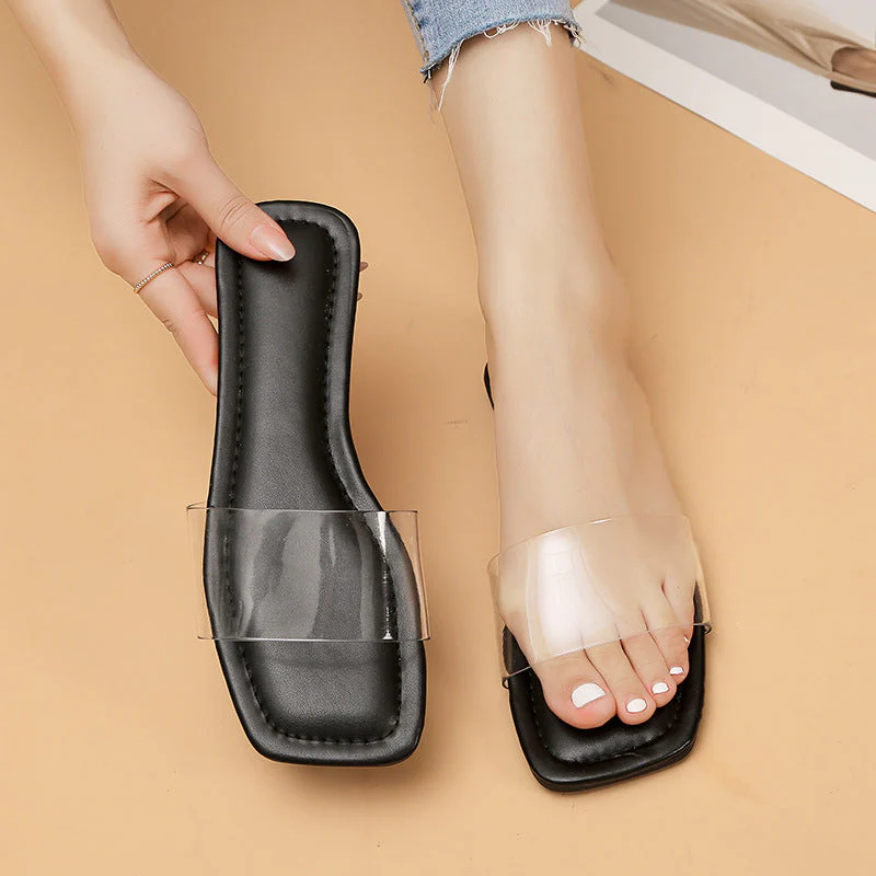 Damen Flache Transparente Pantoletten mit Ergonomischer Fußbett-Technologie Heidi-Mode - Image 3