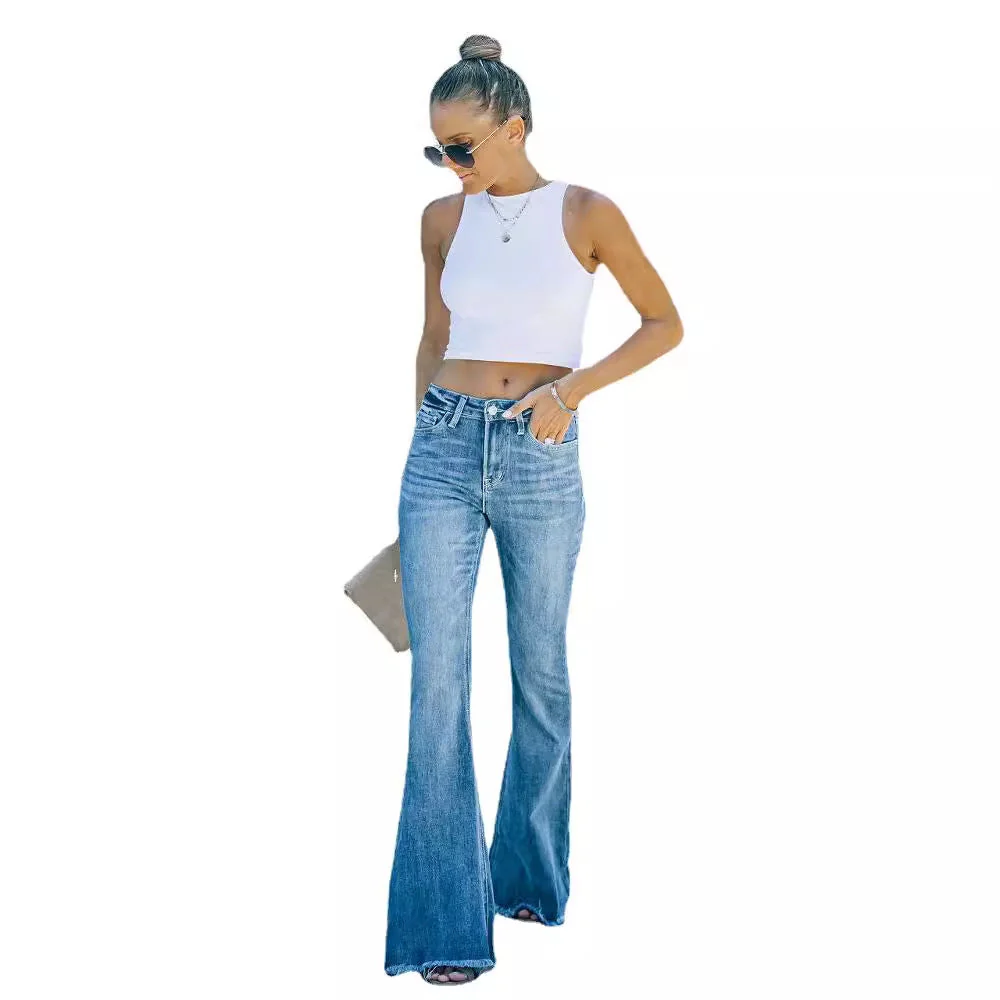 Damen Flared Jeans mit Lässigem Schnitt und Hohem Taillenbund Heidi-Mode - Image 5