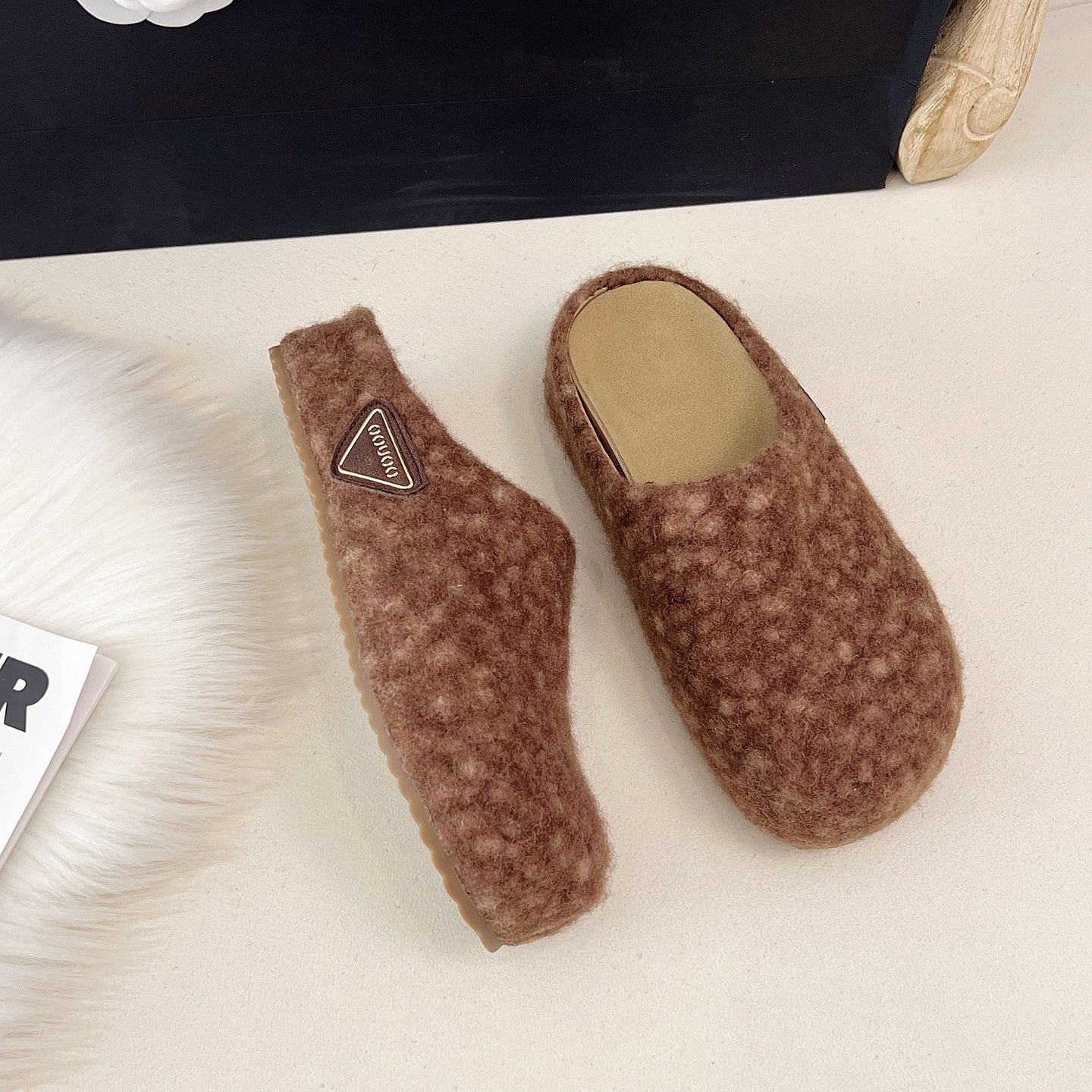 Damen Flauschige Filzclogs Heidi Mode - Image 2