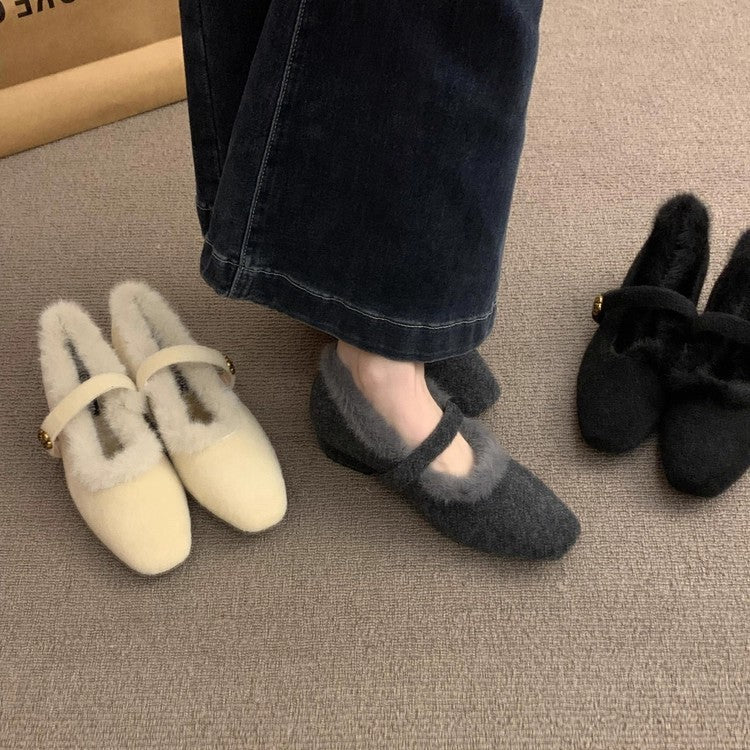 Damen Flauschige Hausschuhe mit dekorativem Riemen und luxuriösem Innenfutter Heidi Mode - Image 2