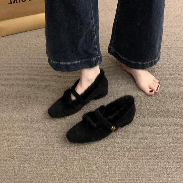 Damen Flauschige Hausschuhe mit dekorativem Riemen und luxuriösem Innenfutter Heidi Mode - Image 4