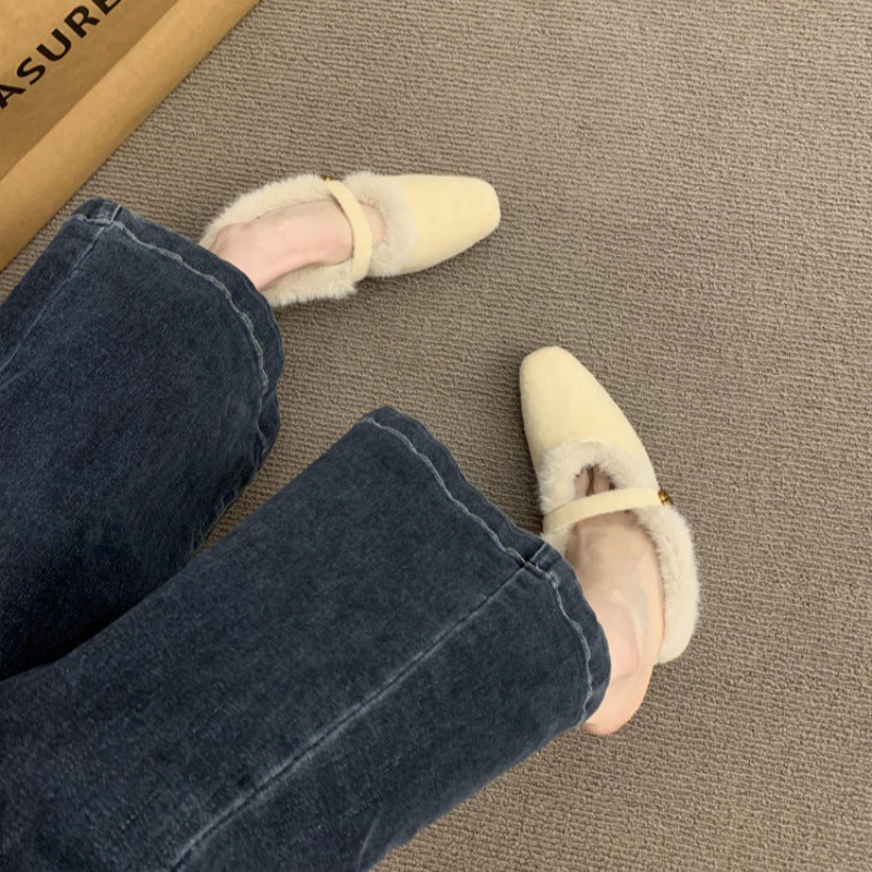 Damen Flauschige Hausschuhe mit dekorativem Riemen und luxuriösem Innenfutter Heidi Mode - Image 6