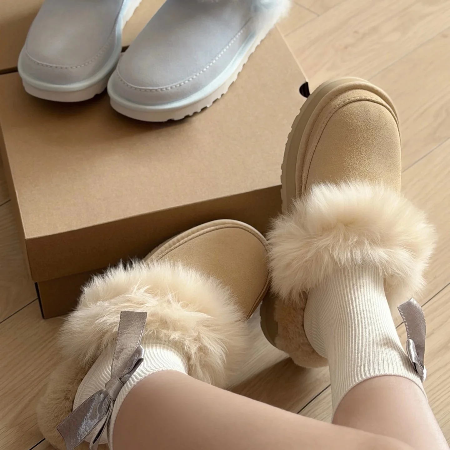 Damen Flauschige Hausschuhe mit elegantem Fleece und rutschfester Sohle Heidi Mode - Image 4