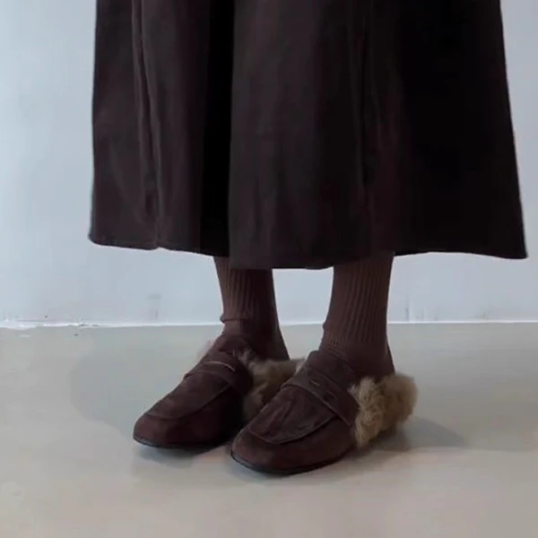 Damen Flauschige Hausschuhe mit elegantem Kunstfellakzent Heidi Mode - Image 4