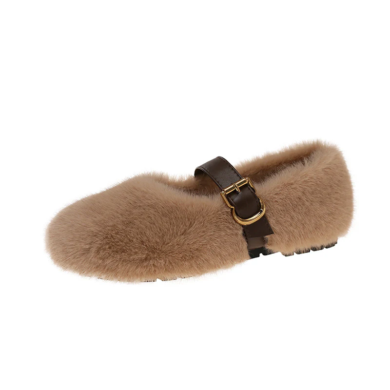 Damen Flauschige Hausschuhe mit elegantem Schnallenverschluss Heidi Mode - Image 5