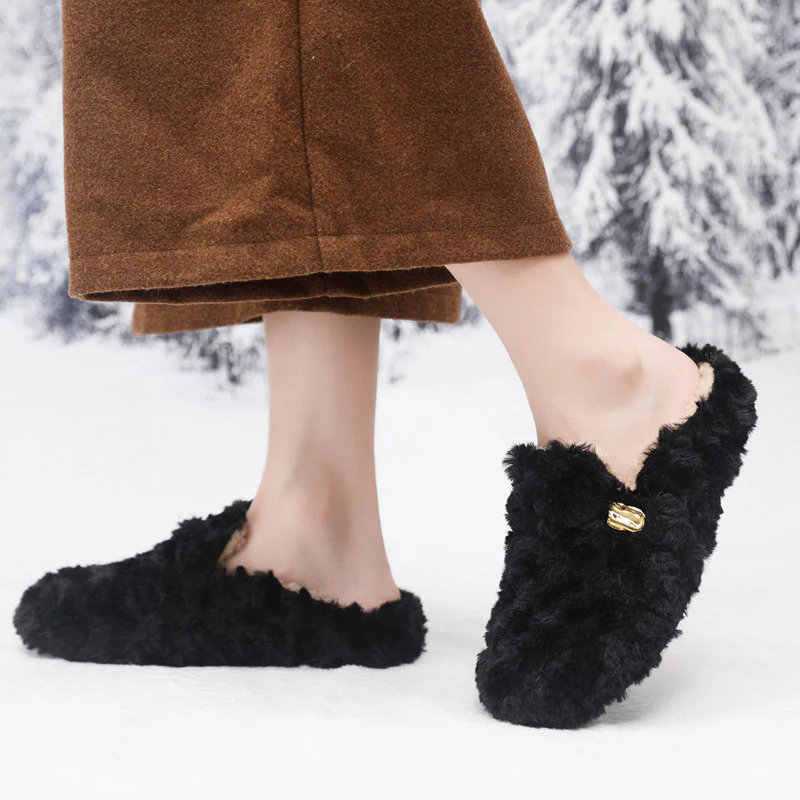 Damen Flauschige Hausschuhe mit modischem Design und warmem Futter Heidi Mode - Image 3