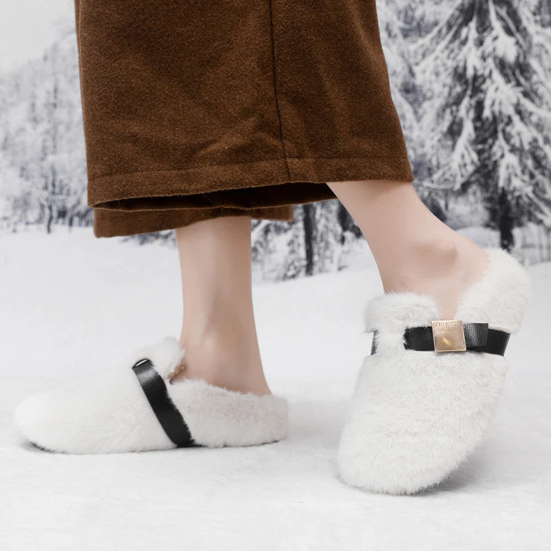 Damen Flauschige Hausschuhe mit modischen Akzenten Heidi Mode - Image 2
