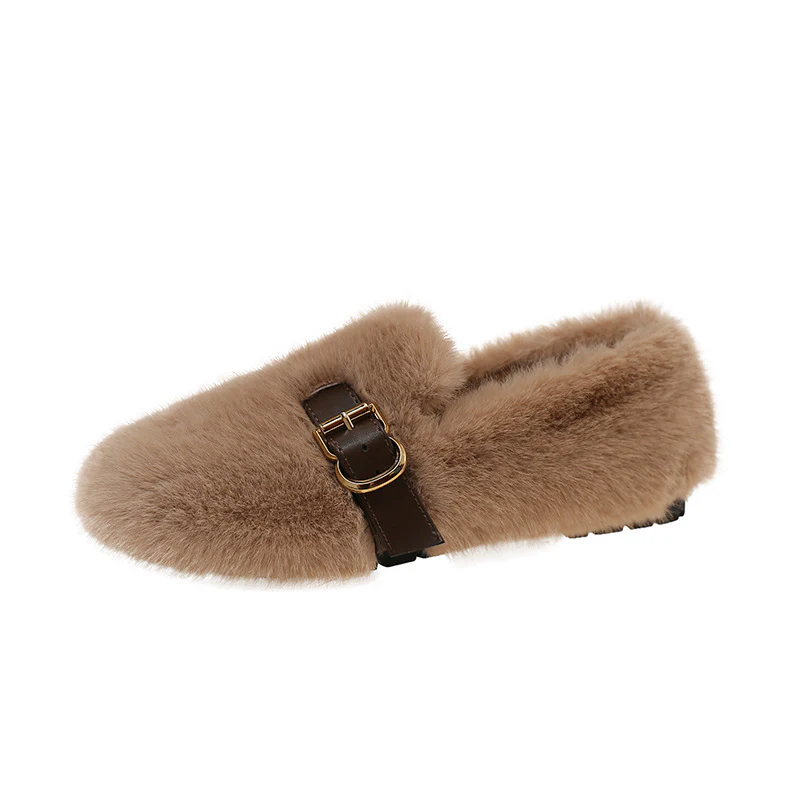 Damen Flauschige Hausschuhe mit modischer Schnallenverzierung Heidi Mode - Image 6