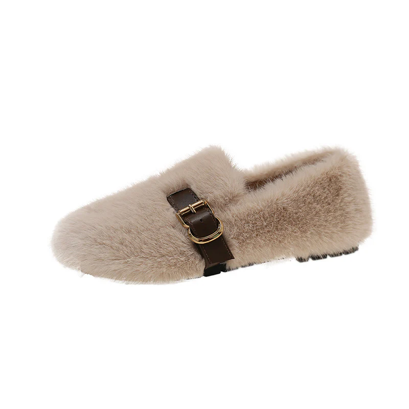 Damen Flauschige Hausschuhe mit modischer Schnallenverzierung Heidi Mode - Image 8