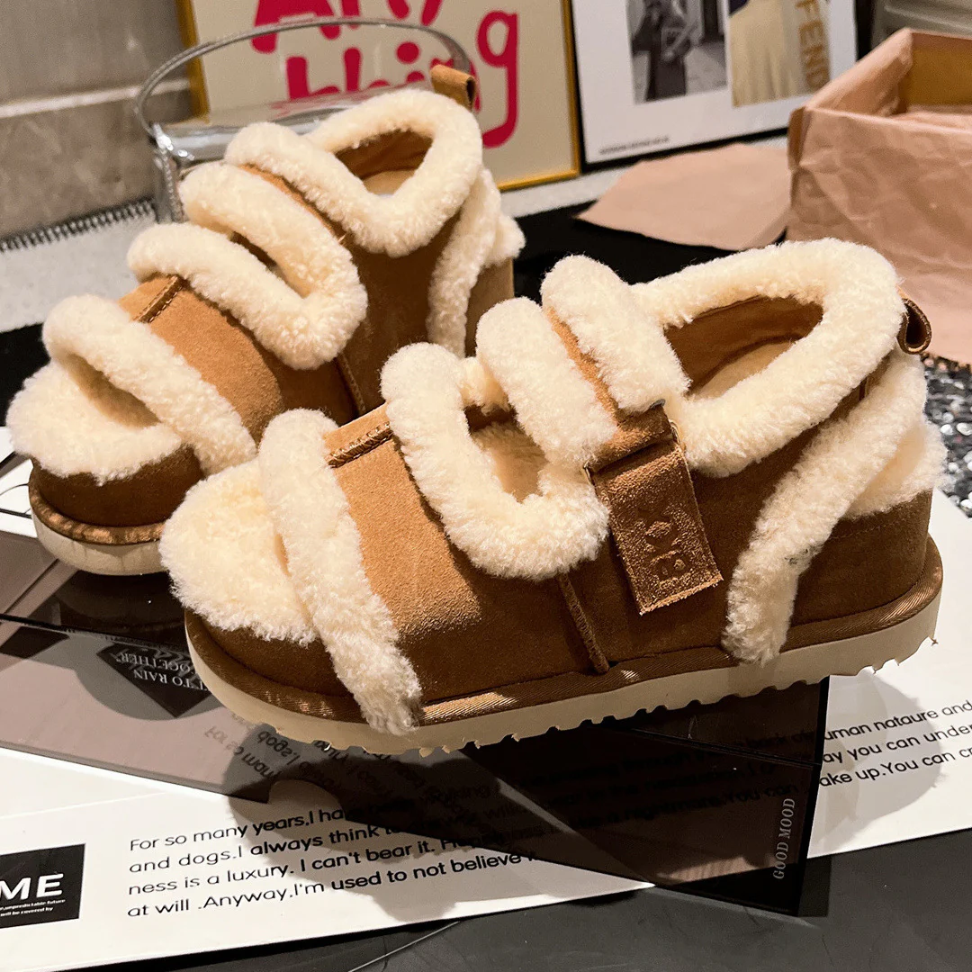 Damen Flauschige Hausschuhe mit verstellbarem Riemen und warmem Innenfutter Heidi Mode - Image 3