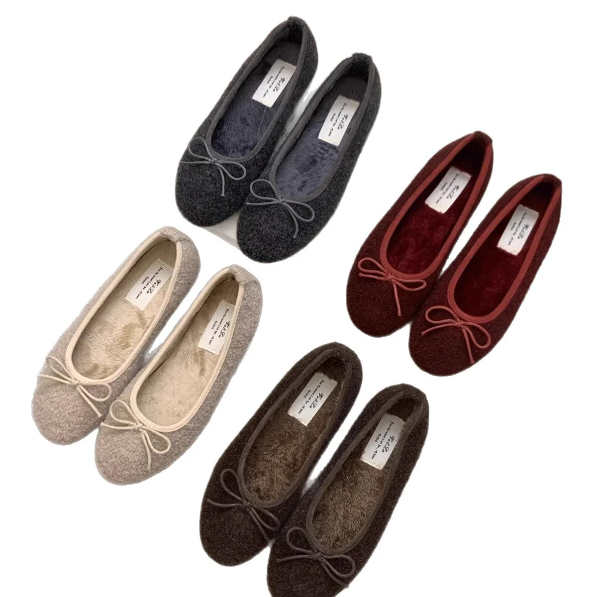 Damen Fleece Ballerinas mit flexiblem Absatz Heidi Mode - Image 5