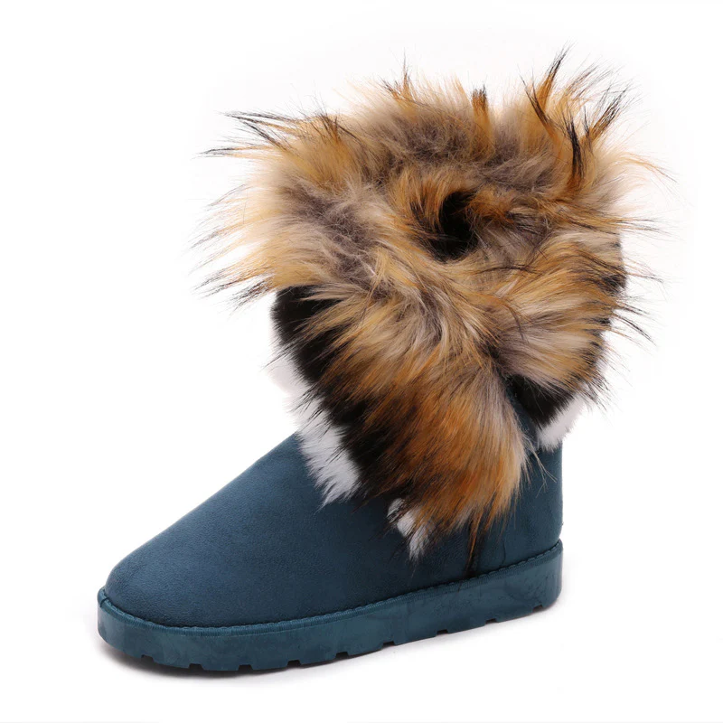 Damen Fleecegefütterte Stiefel mit modischem Kunstfellrand Heidi Mode - Image 3