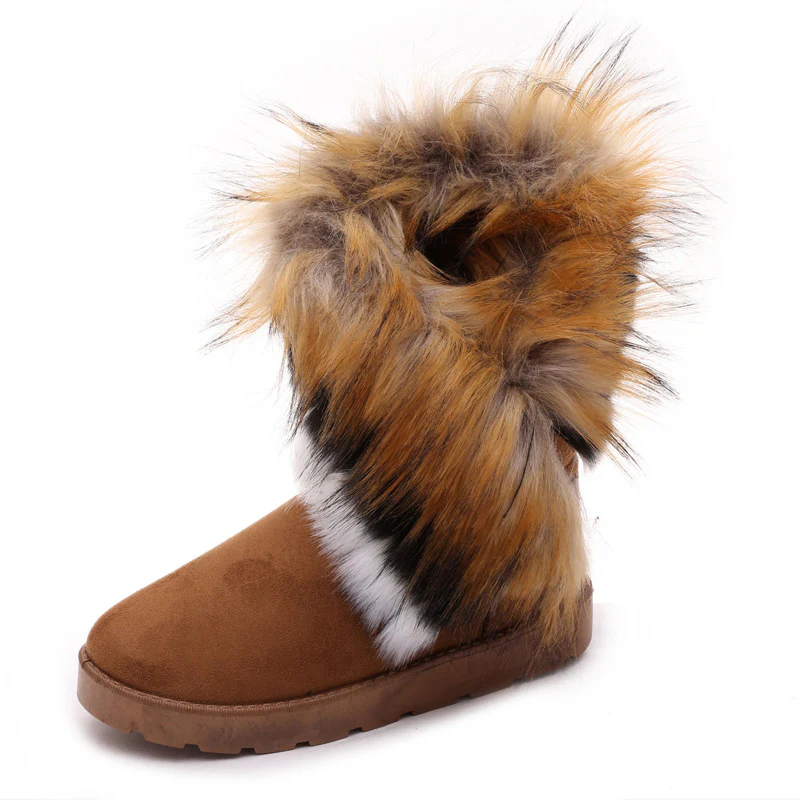 Damen Fleecegefütterte Stiefel mit modischem Kunstfellrand Heidi Mode - Image 6