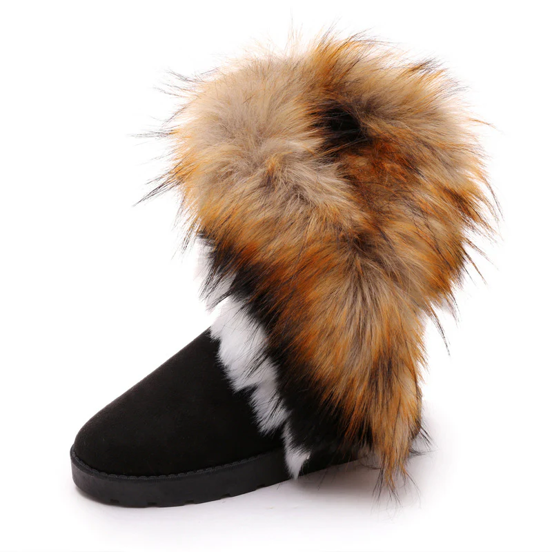 Damen Fleecegefütterte Stiefel mit modischem Kunstfellrand Heidi Mode - Image 8