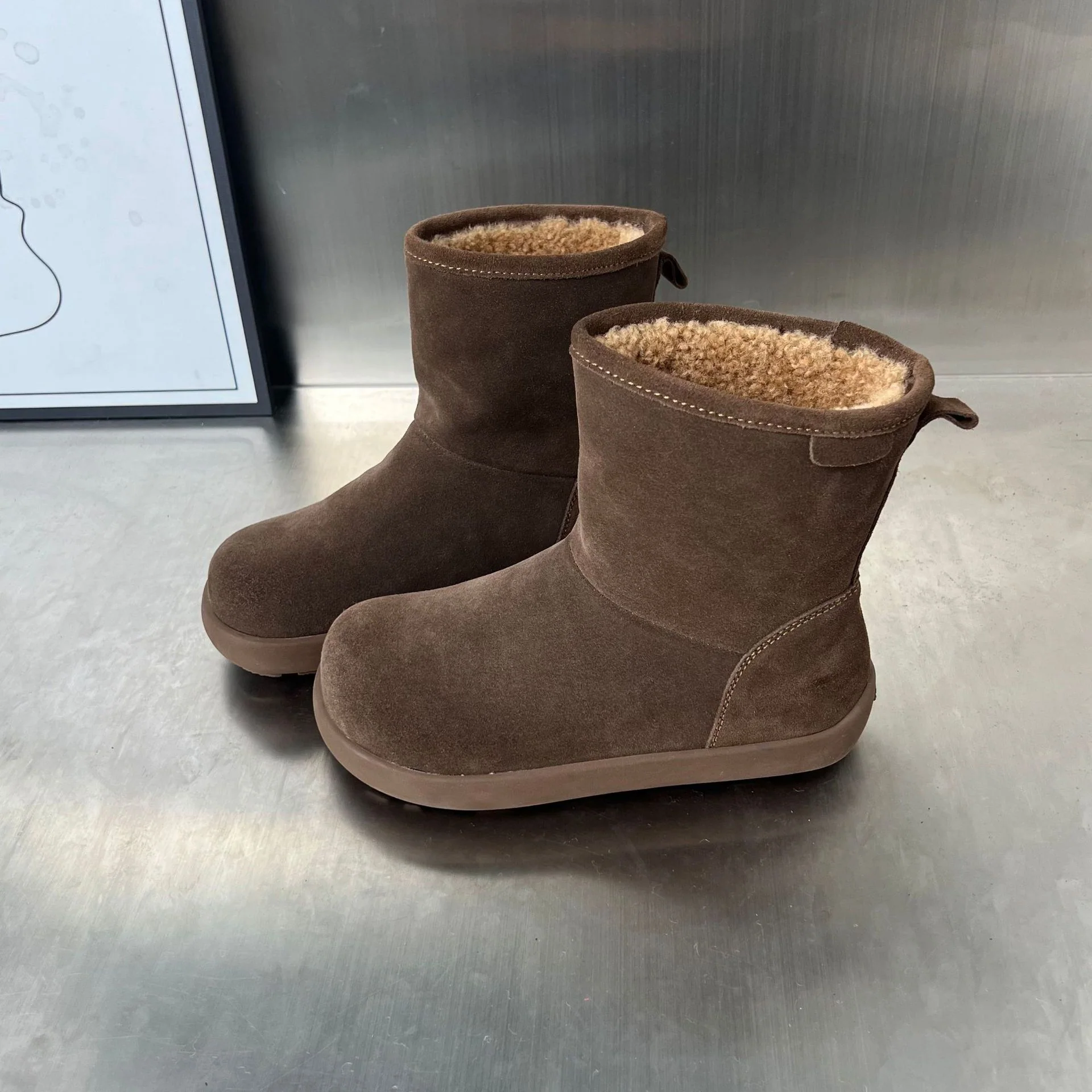 Damen Fleecegefütterte Winterstiefel aus weichem Wildleder Heidi Mode - Image 2