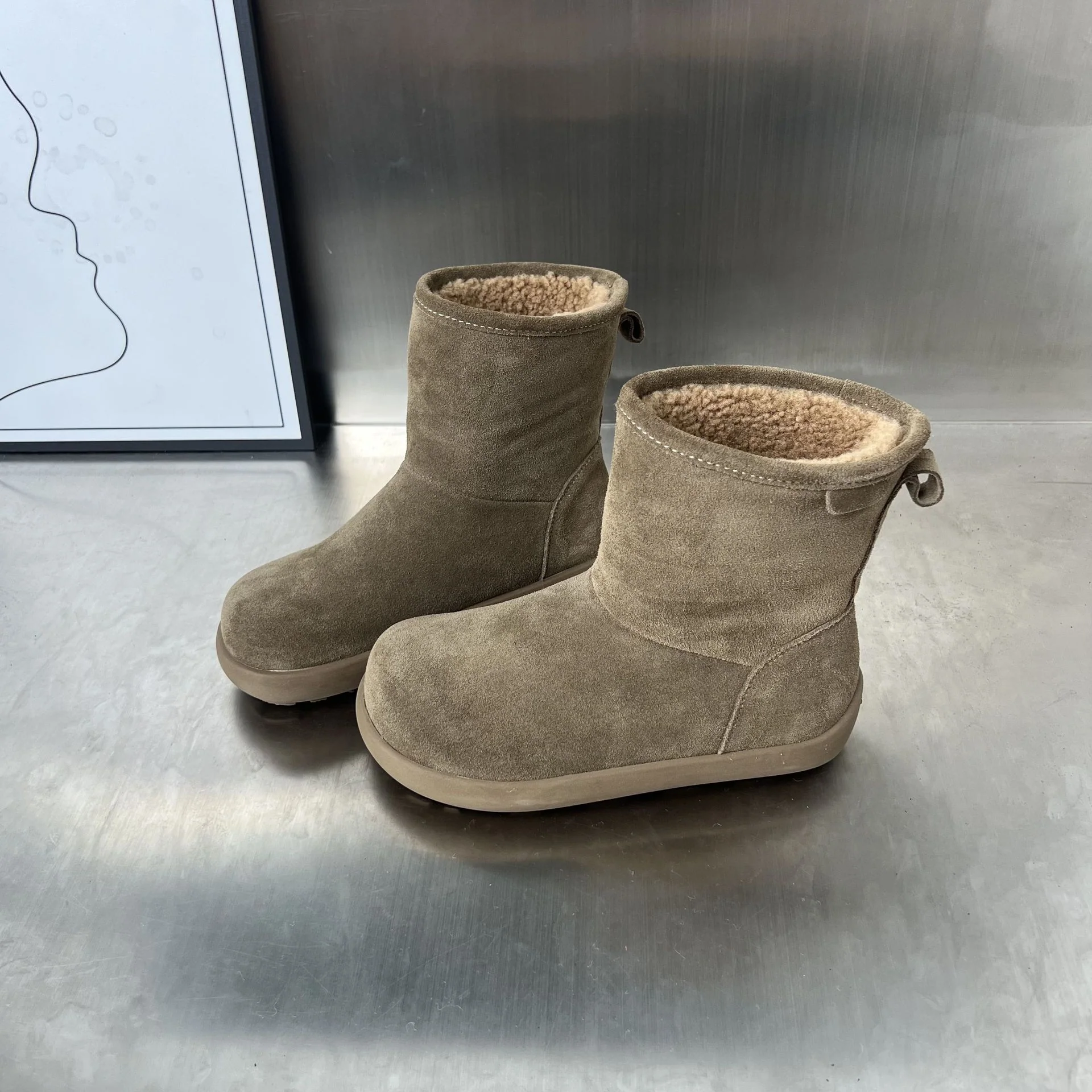 Damen Fleecegefütterte Winterstiefel aus weichem Wildleder Heidi Mode - Image 6
