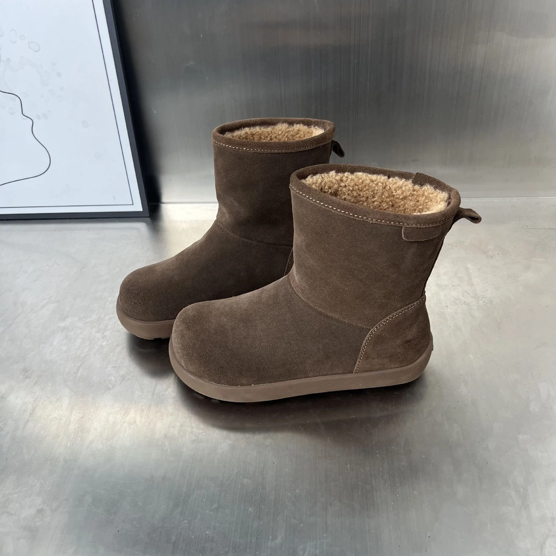 Damen Fleecegefütterte Winterstiefel aus weichem Wildleder Heidi Mode - Image 7