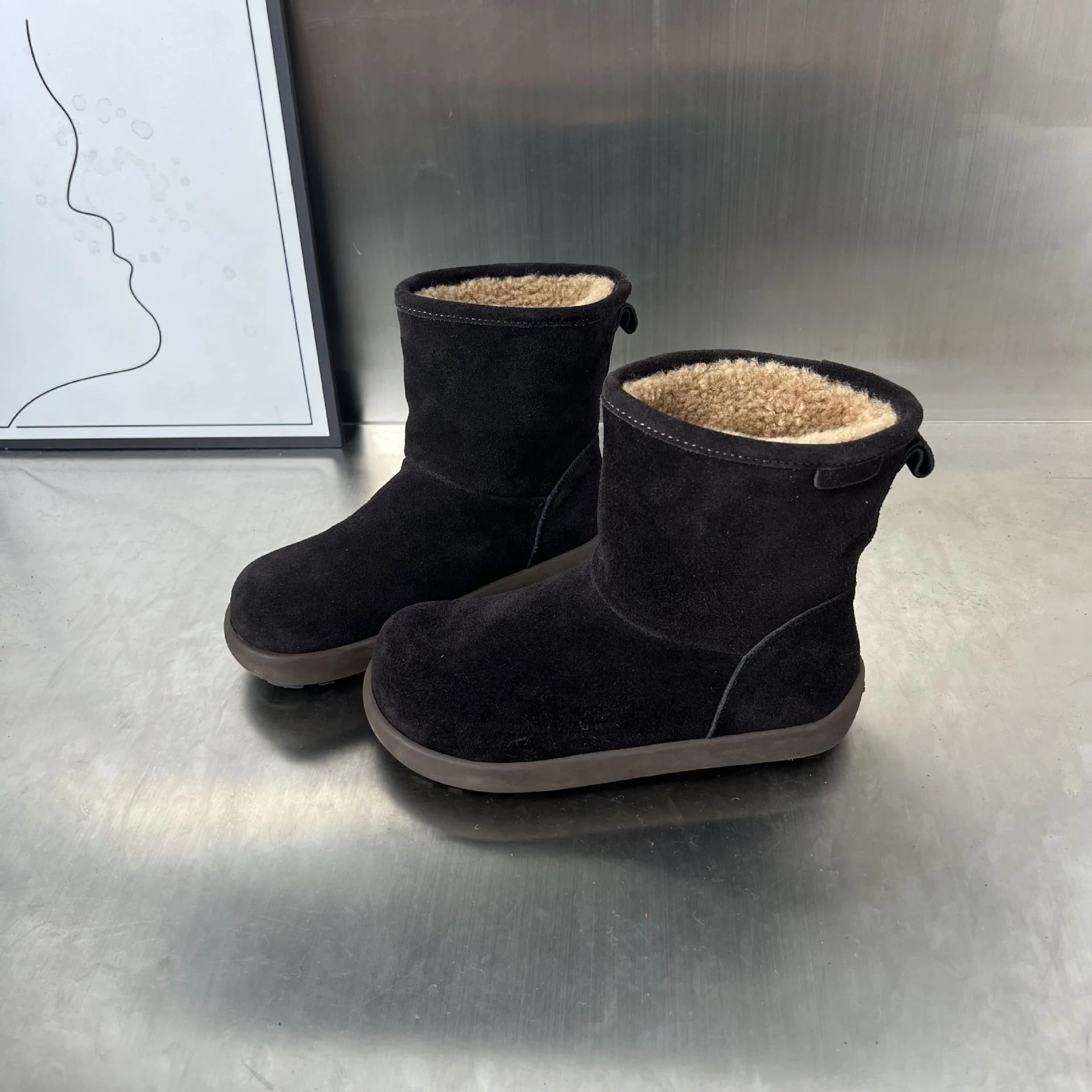 Damen Fleecegefütterte Winterstiefel aus weichem Wildleder Heidi Mode - Image 8