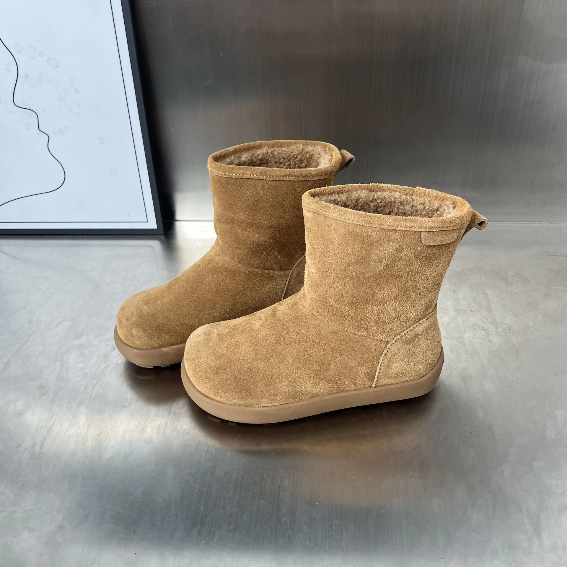Damen Fleecegefütterte Winterstiefel aus weichem Wildleder Heidi Mode - Image 9