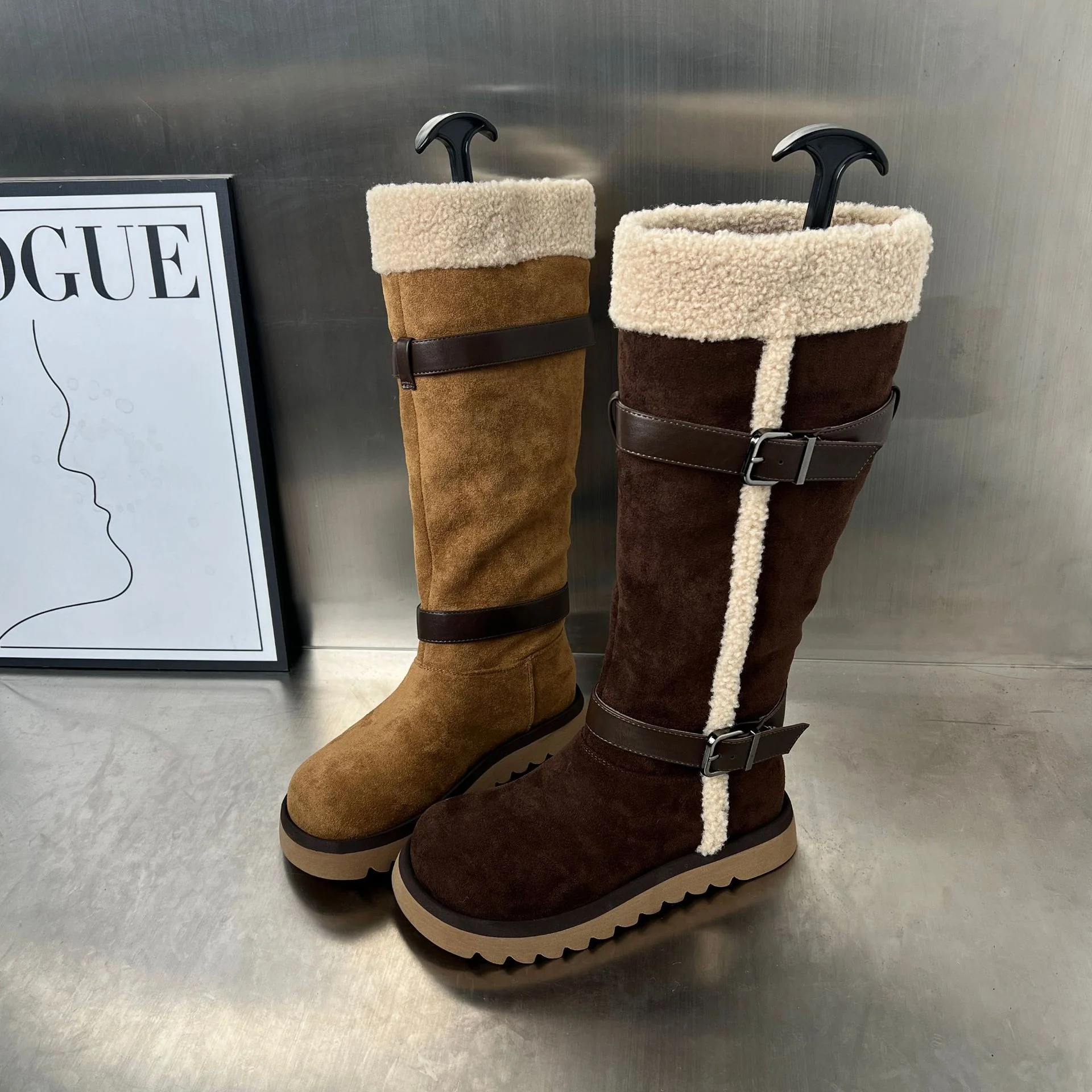 Damen Fleecegefütterte Winterstiefel mit eleganten Riemen und rutschfester Sohle Heidi Mode - Image 4
