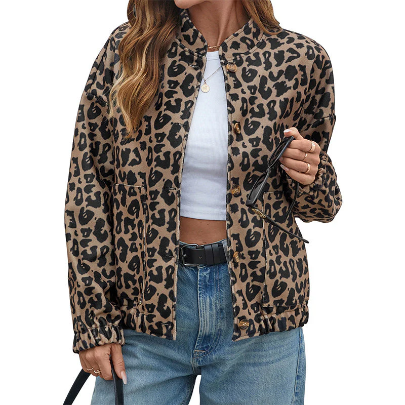 Damen Fleecejacke Im Modischen Leopardenmuster mit Praktischen Taschen Heidi-Mode - Image 5