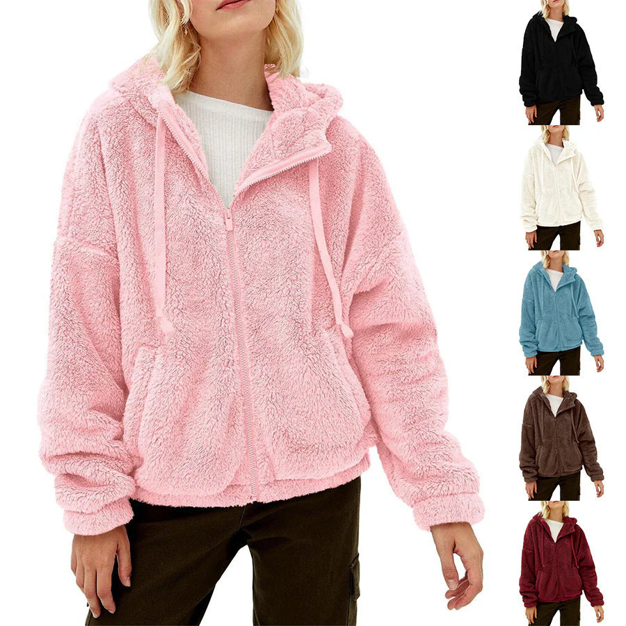 Damen Fleecejacke mit Kuscheligem Innenfutter und Praktischem Kapuzen-Design Heidi-Mode - Image 7