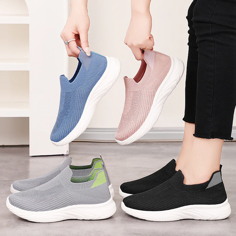 Damen Flexible Slip-On Fitness-Sneakers mit atmungsaktivem Obermaterial Heidi Mode - Image 3