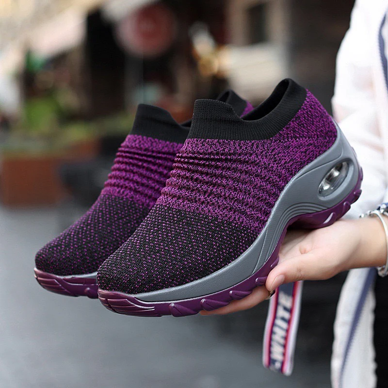 Damen Flexibler Slip-On Sneaker mit atmungsaktiver Strick-Oberfläche und dämpfender Sohle Heidi Mode - Image 2