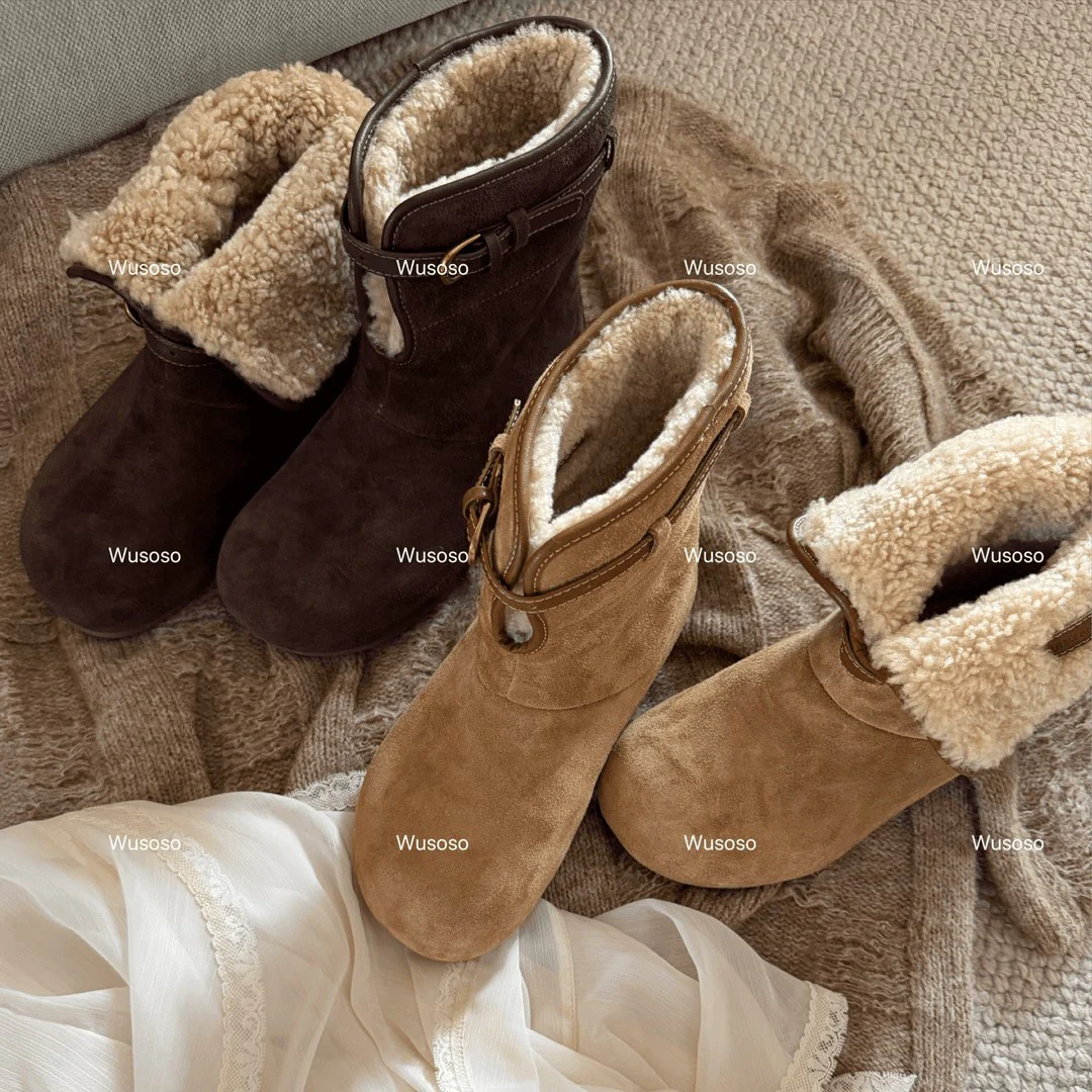Damen Fluffy Winterboots aus hochwertigem Veloursleder mit kuscheligem Innenfutter Heidi Mode - Image 2