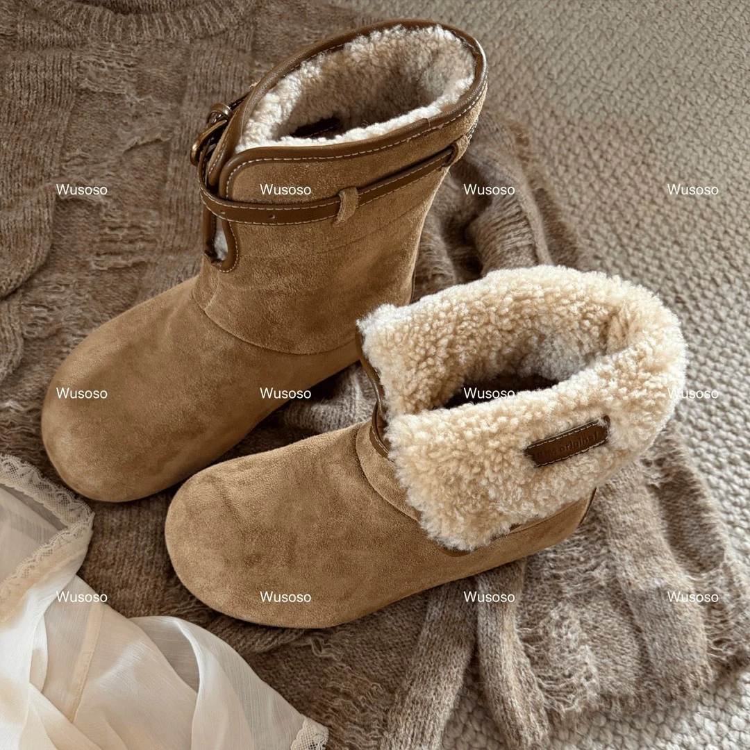 Damen Fluffy Winterboots aus hochwertigem Veloursleder mit kuscheligem Innenfutter Heidi Mode - Image 4