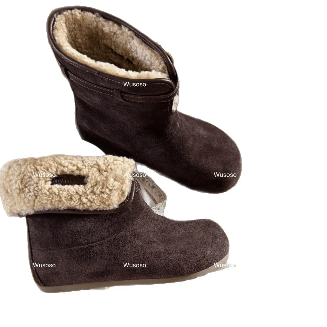 Damen Fluffy Winterboots aus hochwertigem Veloursleder mit kuscheligem Innenfutter Heidi Mode - Image 5