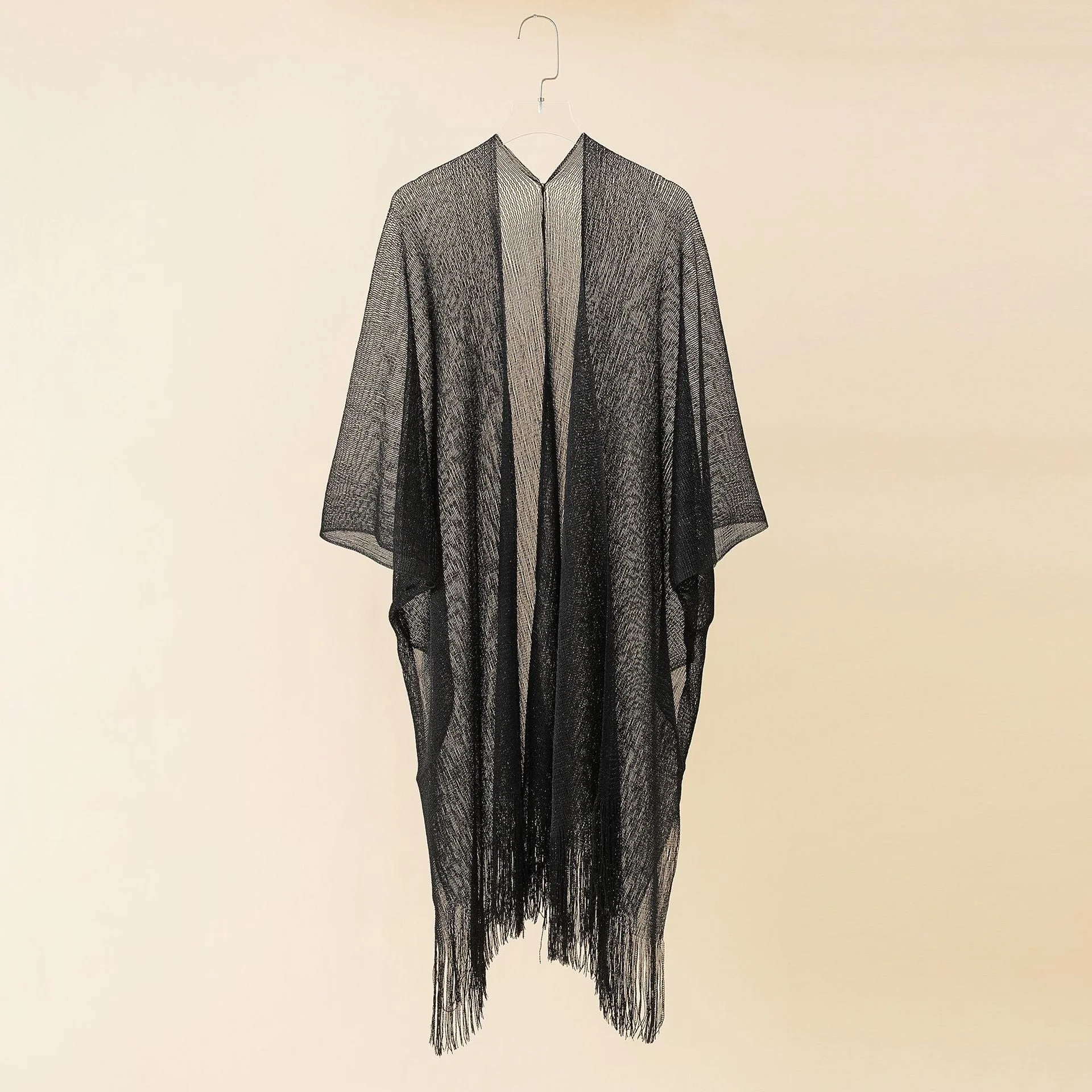 Damen Fransen-Kimono Aus Transparenter, Luftiger Struktur Heidi-Mode - Image 8