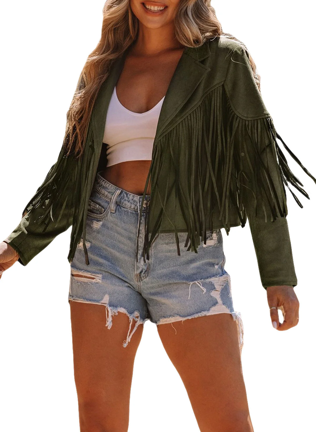 Damen Fransenjacke Aus Hochwertigem Suede-Mix Heidi-Mode - Image 10