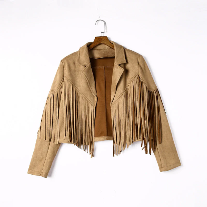 Damen Fransenjacke Aus Hochwertigem Suede-Mix Heidi-Mode - Image 11