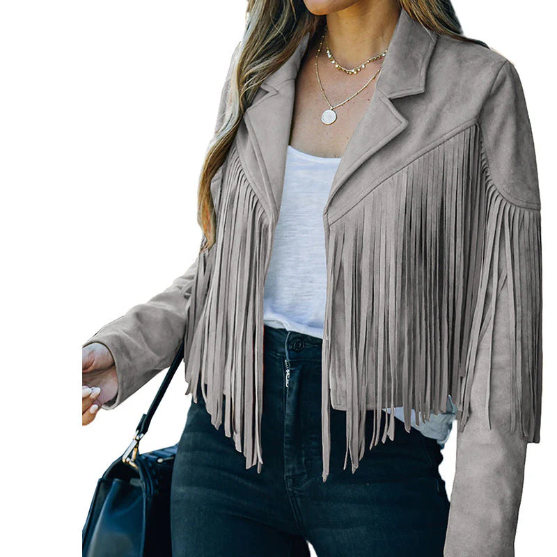 Damen Fransenjacke Aus Hochwertigem Suede-Mix Heidi-Mode - Image 6