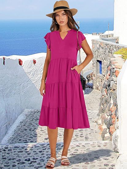 Damen Freizeit-Maxikleid mit Überraschenden Rüschendetails und Praktischen Taschen Heidi-Mode - Image 10