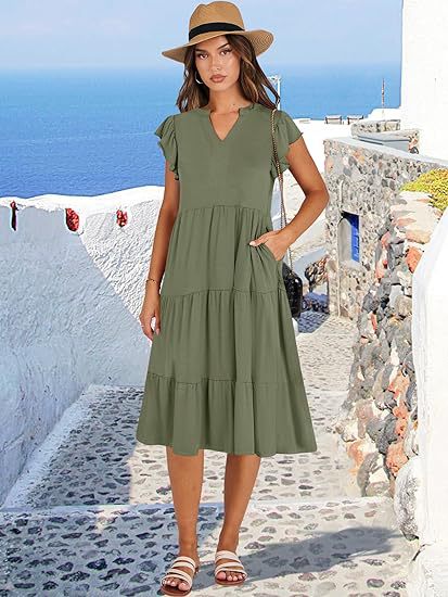 Damen Freizeit-Maxikleid mit Überraschenden Rüschendetails und Praktischen Taschen Heidi-Mode - Image 11