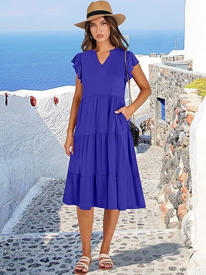 Damen Freizeit-Maxikleid mit Überraschenden Rüschendetails und Praktischen Taschen Heidi-Mode - Image 14