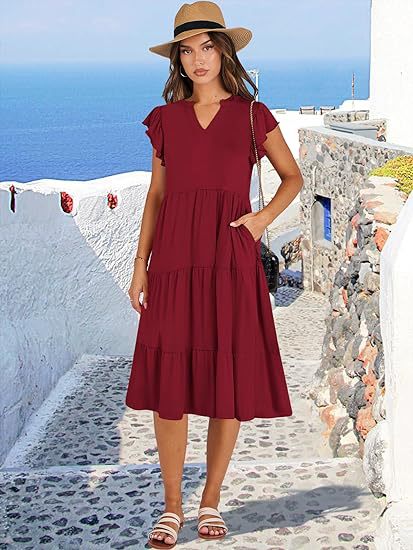 Damen Freizeit-Maxikleid mit Überraschenden Rüschendetails und Praktischen Taschen Heidi-Mode - Image 15