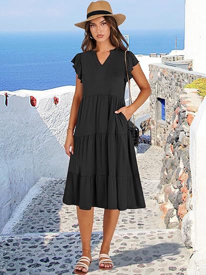 Damen Freizeit-Maxikleid mit Überraschenden Rüschendetails und Praktischen Taschen Heidi-Mode - Image 7
