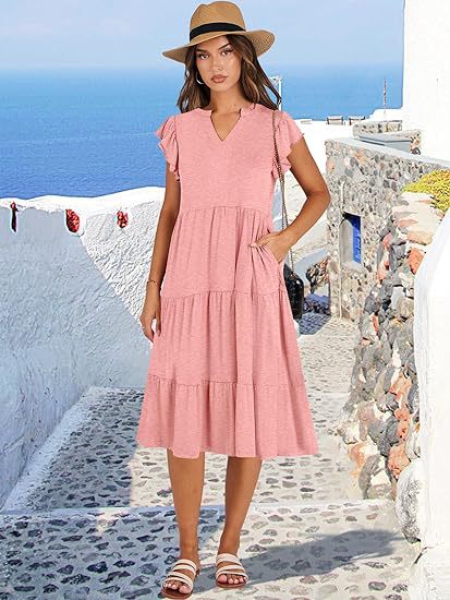 Damen Freizeit-Maxikleid mit Überraschenden Rüschendetails und Praktischen Taschen Heidi-Mode - Image 9