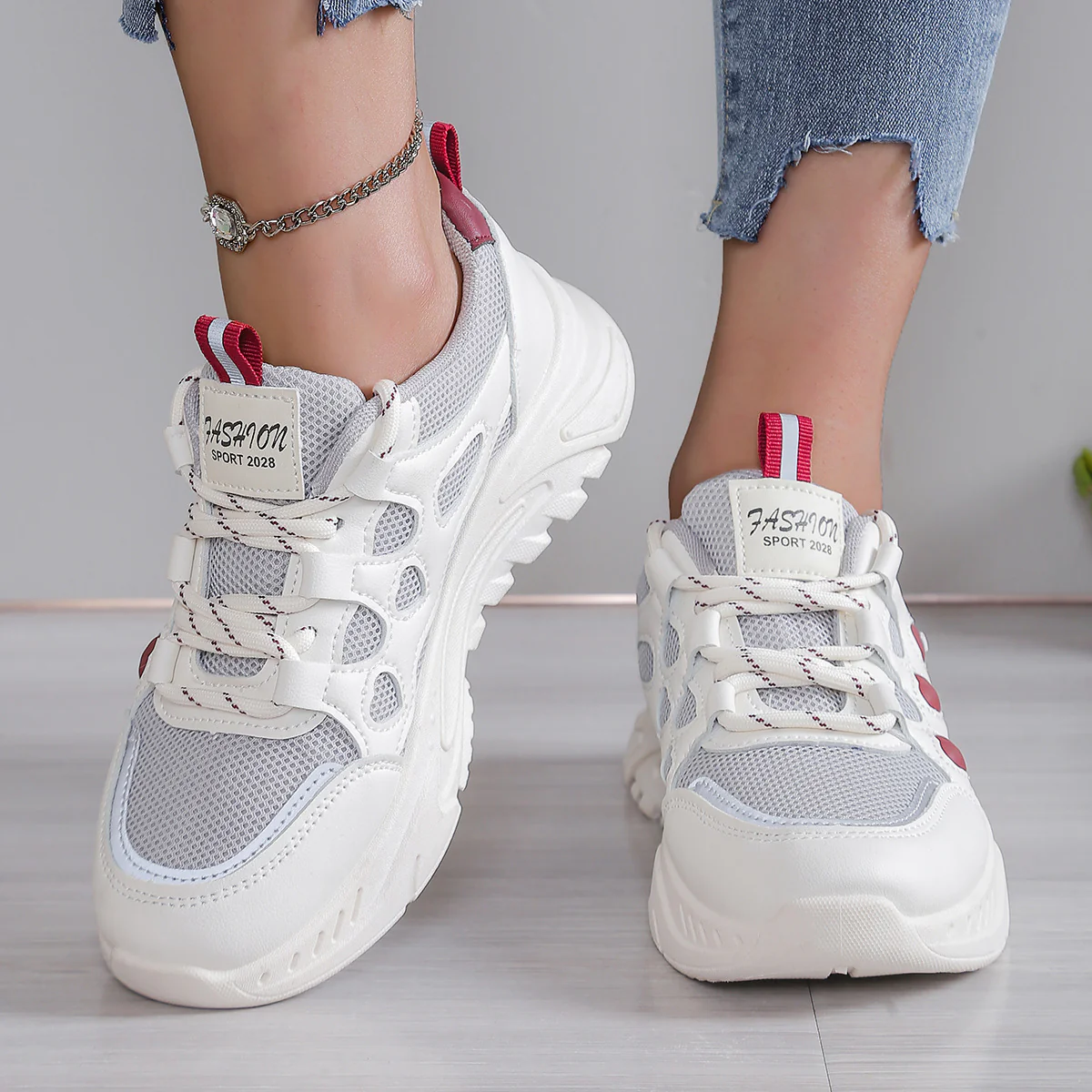Damen Freizeit-Sneaker mit atemberaubendem Herz-Design und atmungsaktivem Obermaterial Heidi Mode - Image 3